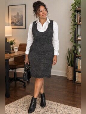 VTG Urban Behavior Wool Blend Knit Pointelle Dress L